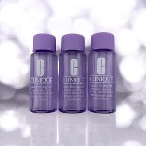 Clinique 3 bundle take the day off makeup remover for lids/lashes/lips 1.7 oz ea